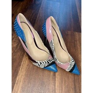 Aldos Multicolor Animal Print Studded Stiletto Heels Size 7.5 EUC!!